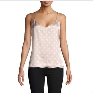 L’AGENCE Polka Dot Spaghetti Strap Top